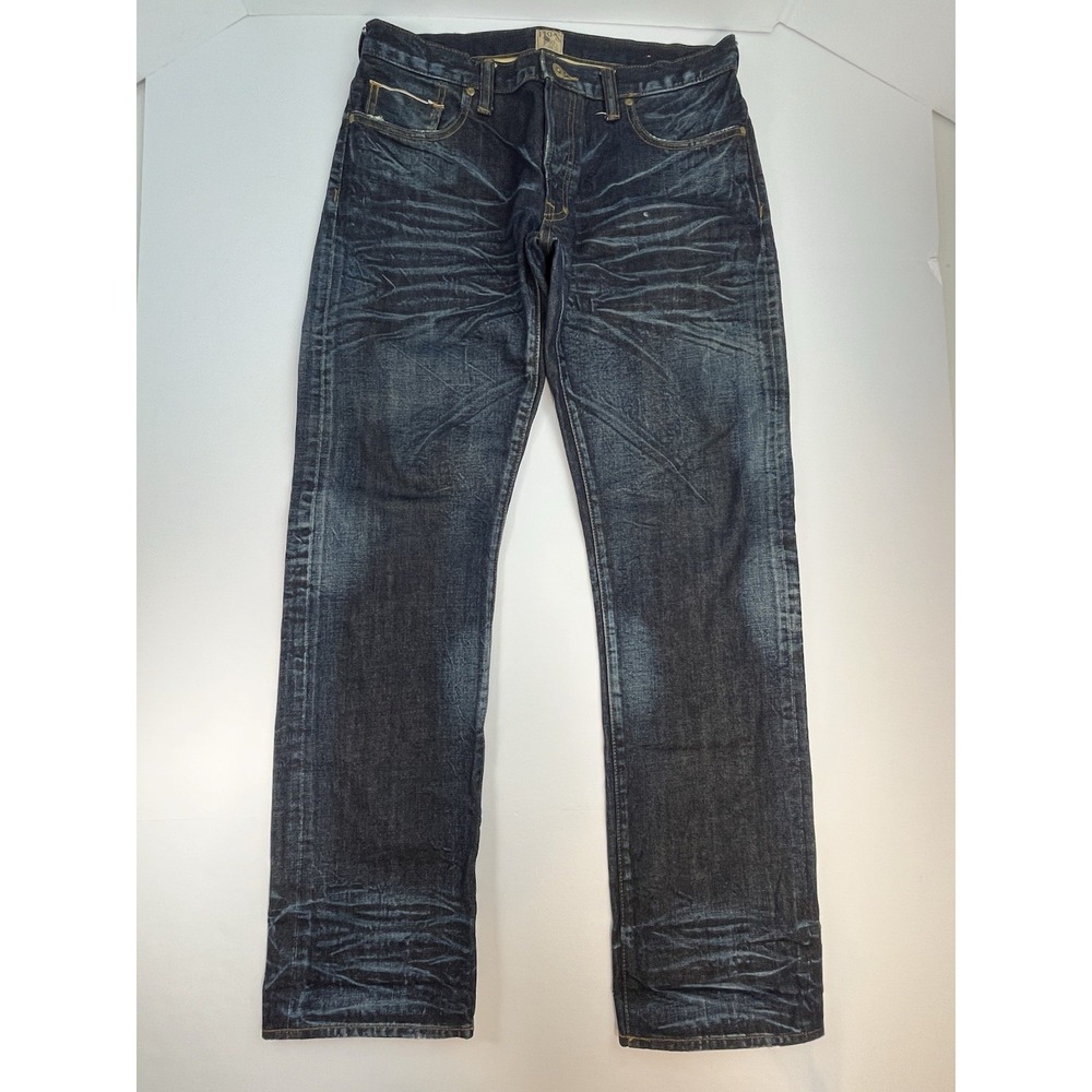 PRPS Selvedge Jeans Mens 32x33 Blue Button Fly Distressed E63P132P BMW
